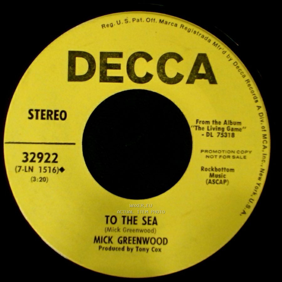 Mick Greenwood - Living Game / To The Sea side B