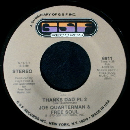 Joe Quarterman & Free Soul - Thanks Dad Pt. 2 / Thanks Dad Pt. 1 side A