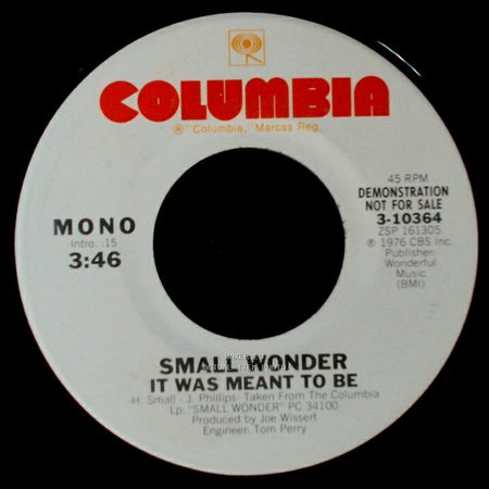 Small Wonder - Small Wonder It Was Meant To Be / It Was Meant To Be side A