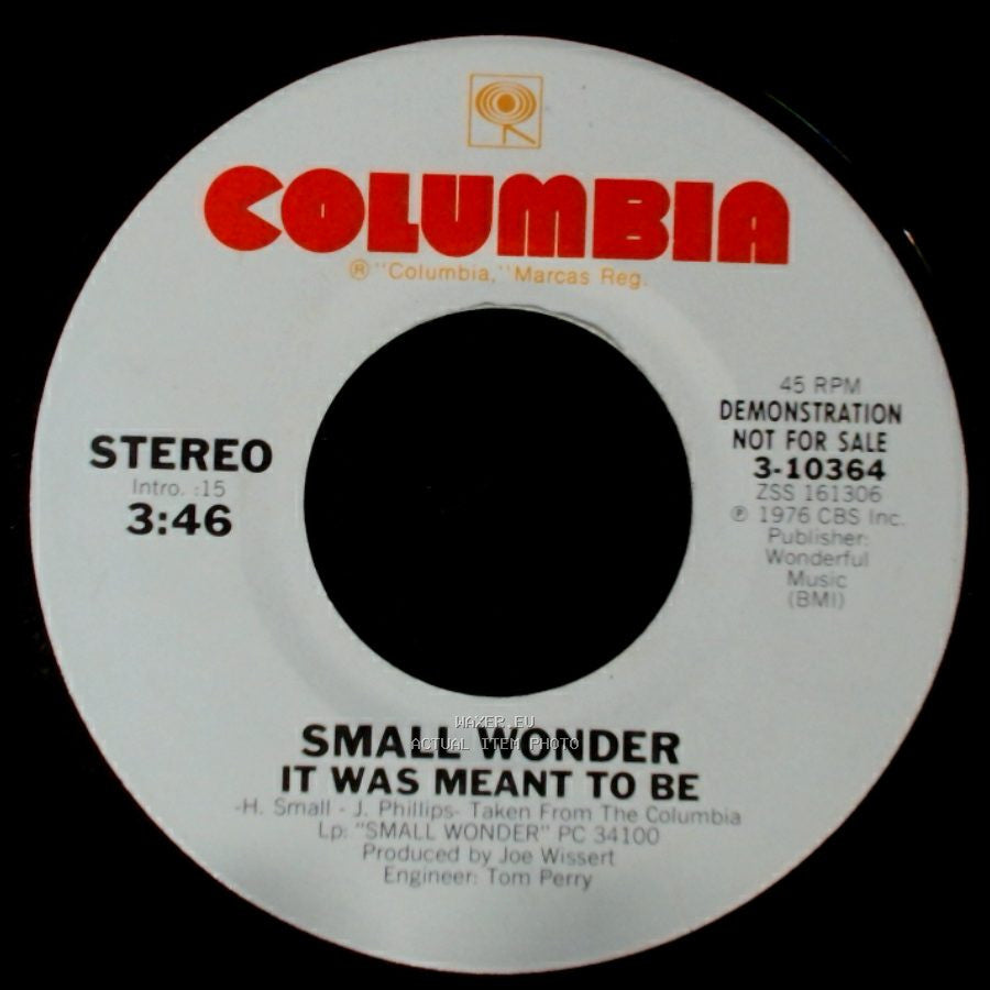 Small Wonder - Small Wonder It Was Meant To Be / It Was Meant To Be side B