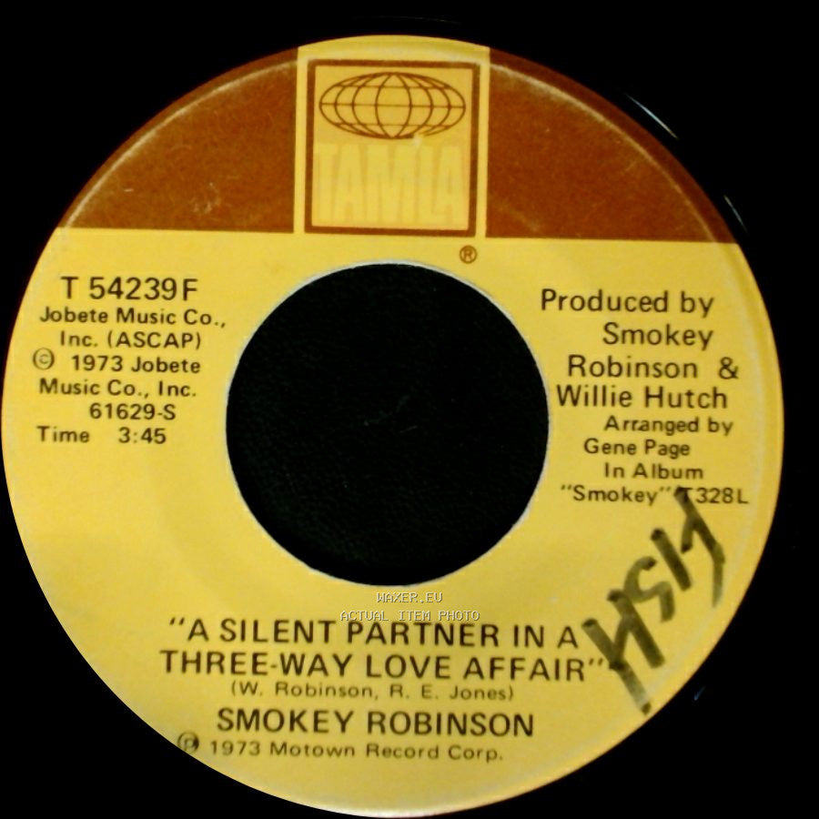 Smokey Robinson - Baby Come Close / A Silent Partner In A Three-Way Love Affair side B