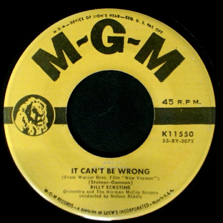 Billy Eckstine - I Can Read Between The Lines / It Can't Be Wrong side B