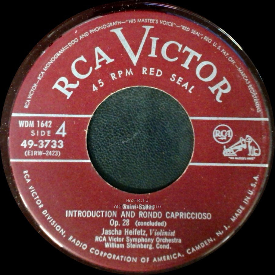Jascha Heifetz, Rca Victor Symphony Orchestra, William Steinberg - Introduction And Rondo Capriccioso Op. 28 (Concluded) / Havanaise, Op. 83 (Part 1) side A