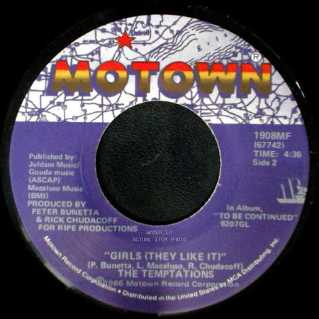 The Temptations - I Wonder Who She's Seeing Now / Girls (They Like It) side B