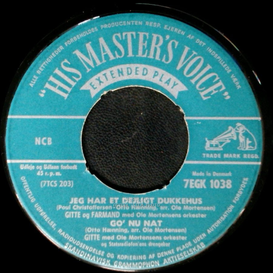 Gitte Og Farmand Med Ole Mortensens Orkester / Gitte Med Ole Mortensens Orkester Og Statsradiofons Ens Drengekor / Gitte - Jeg Har Et Dejligt Dukkehus / Go' Nu Nat / Min Teddybjørn / Cowboy-Helten side A