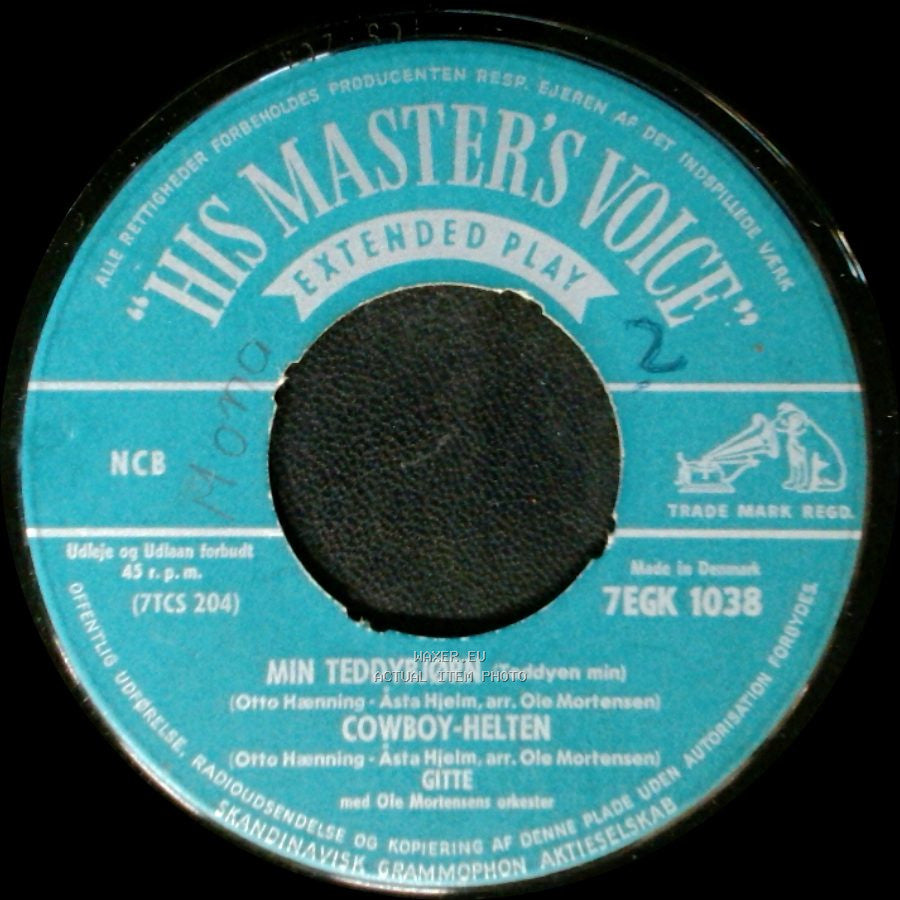 Gitte Og Farmand Med Ole Mortensens Orkester / Gitte Med Ole Mortensens Orkester Og Statsradiofons Ens Drengekor / Gitte - Jeg Har Et Dejligt Dukkehus / Go' Nu Nat / Min Teddybjørn / Cowboy-Helten side B
