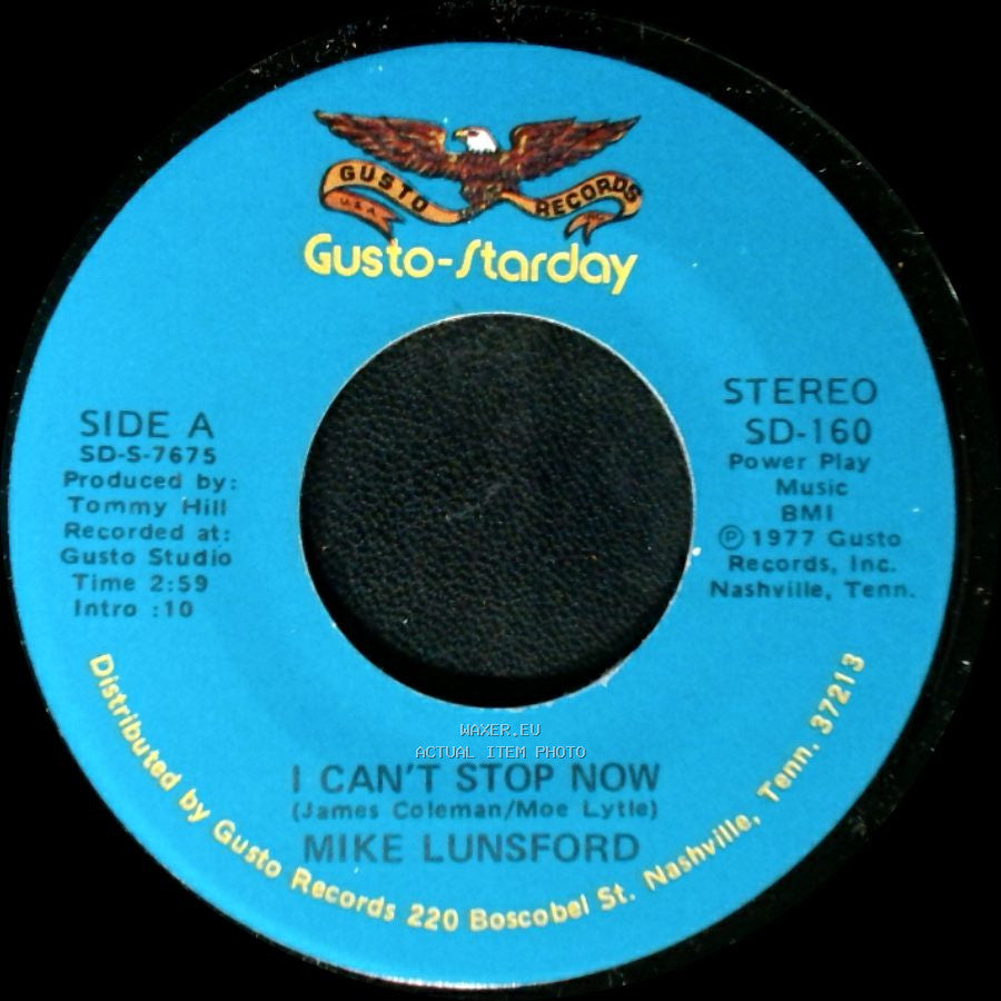 Mike Lunsford - I Can't Stop Now / I Haven't Seen Mama In Years side A