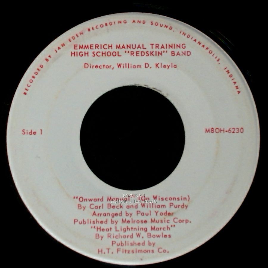 Emmerich Manual Training High School "Redskin" Band / Emmerich Manual High School Concert Choir - Unknown Title A / Unknown Title B side A