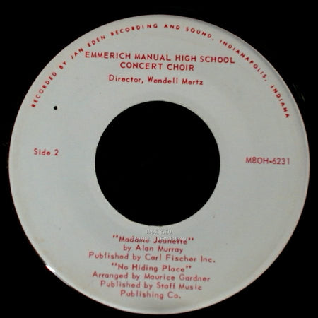 Emmerich Manual Training High School "Redskin" Band / Emmerich Manual High School Concert Choir - Unknown Title A / Unknown Title B side B