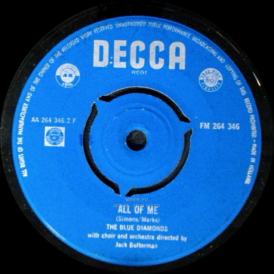The Blue Diamonds - All Of Me / Ramona side A
