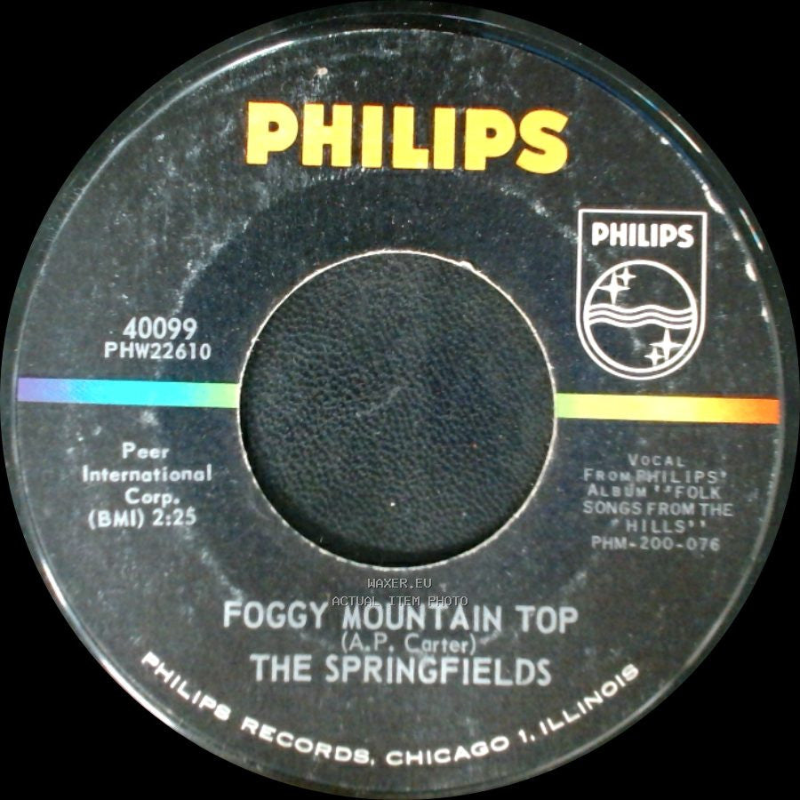 The Springfields - Island Of Dreams / Foggy Mountain Top side B