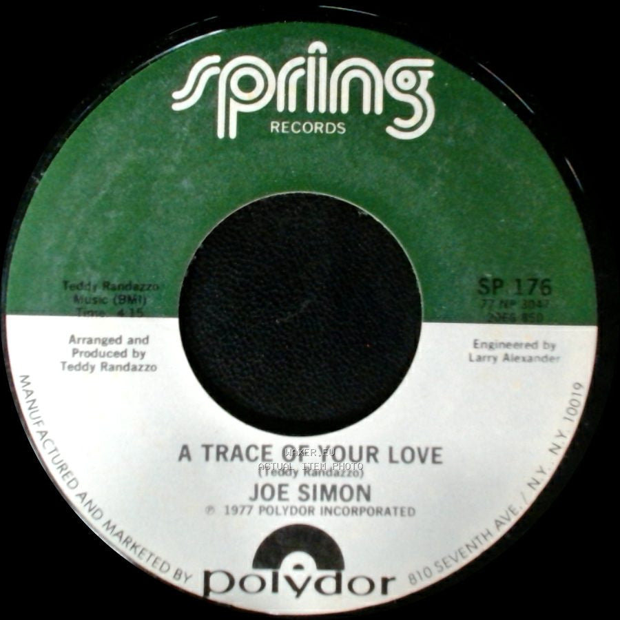 Joe Simon - One Step At A Time / A Trace Of Your Love side B