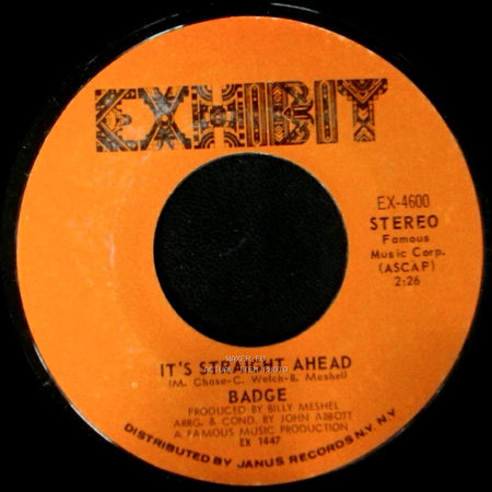 Badge - It's Straight Ahead / Gettin' In Over My Head side A