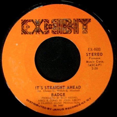 Badge - Gettin' In Over My Head / It's Straight Ahead side B