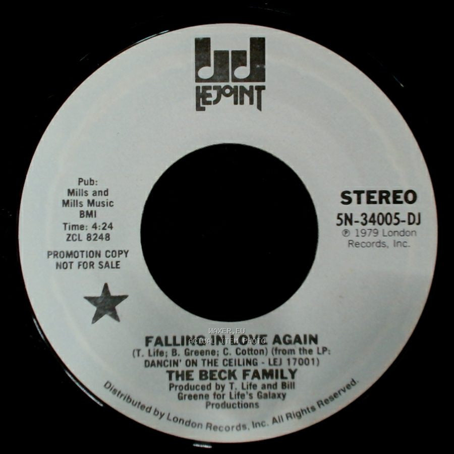 The Beck Family - Falling In Love Again / Falling In Love Again side B