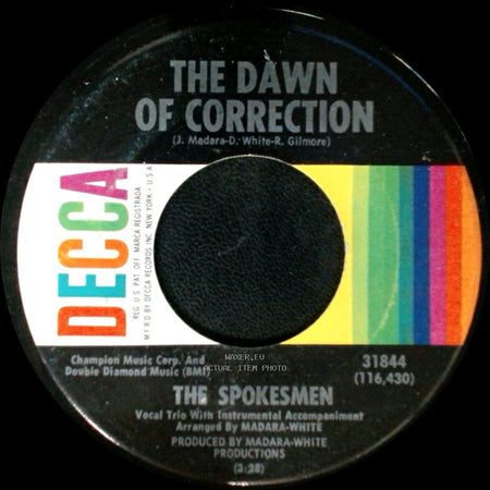 The Spokesmen - For You Babe / The Dawn Of Correction side B