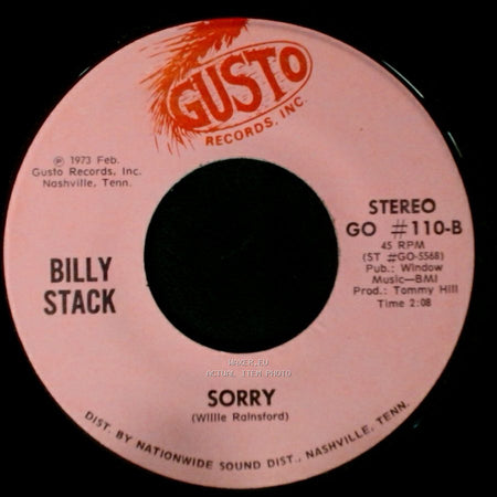 Billy Stack - Sorry / Slowly side A