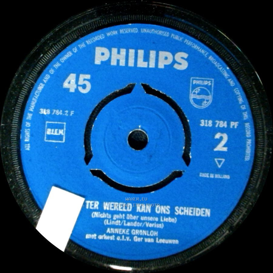 Anneke Grönloh - Paradiso / Ter Wereld Kan Ons Scheiden (Nichts Geht Über Unsere Liebe) side B