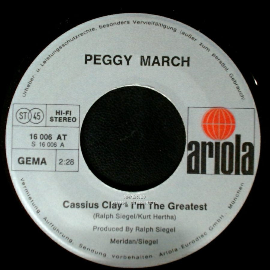 Peggy March - Cassius Clay - I'm The Greatest / Salvador Dali - Das Menü Des Salvador Dali Oder: Wie Man Überflüssige Pfunde Verliert side A
