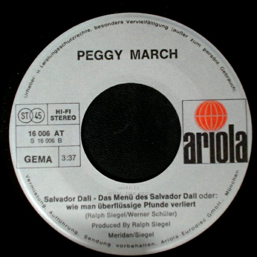 Peggy March - Cassius Clay - I'm The Greatest / Salvador Dali - Das Menü Des Salvador Dali Oder: Wie Man Überflüssige Pfunde Verliert side B