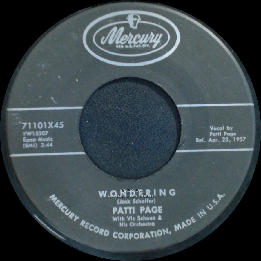 Patti Page - Wondering / Old Cape Cod side A