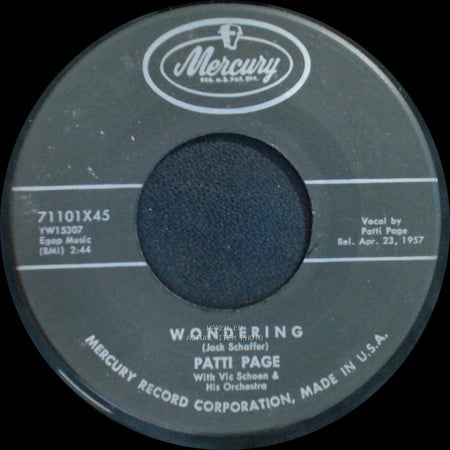 Patti Page - Wondering / Old Cape Cod side A