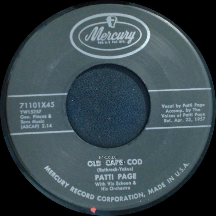 Patti Page - Wondering / Old Cape Cod side B