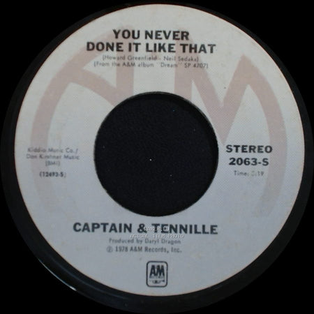 Captain & Tennille - "D" Keyboard Blues / You Never Done It Like That side B
