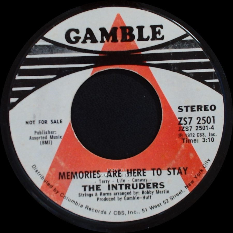 The Intruders - (Win, Place Or Show) She's A Winner / Memories Are Here To Stay side B