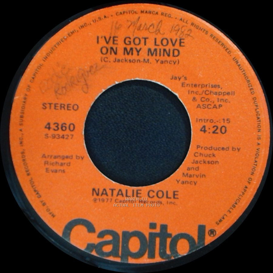 Natalie Cole - I've Got Love On My Mind / Unpredictable You side A