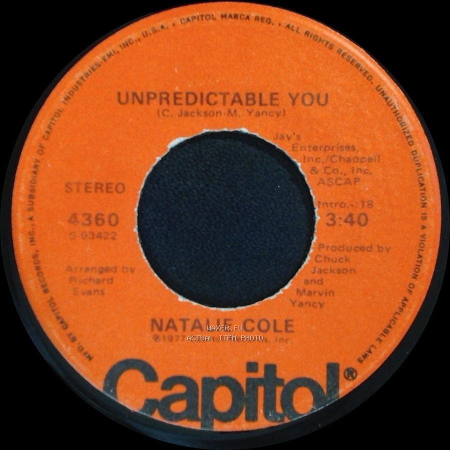 Natalie Cole - I've Got Love On My Mind / Unpredictable You side B