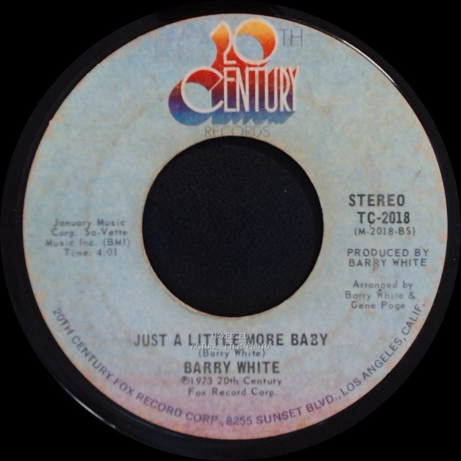 Barry White - Just A Little More Baby / I'm Gonna Love You Just A Little More Baby side A