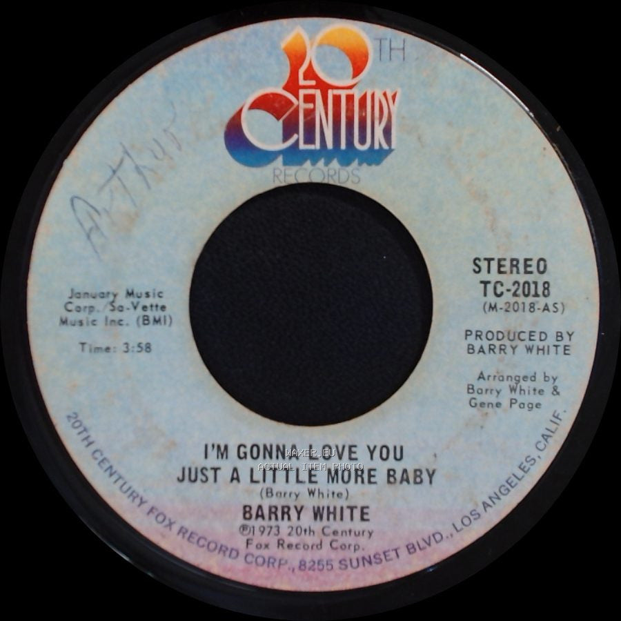Barry White - Just A Little More Baby / I'm Gonna Love You Just A Little More Baby side B
