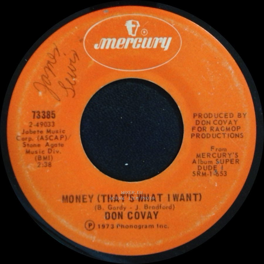 Don Covay - Money (That's What I Want) / I Was Checkin' Out She Was Checkin' In side A
