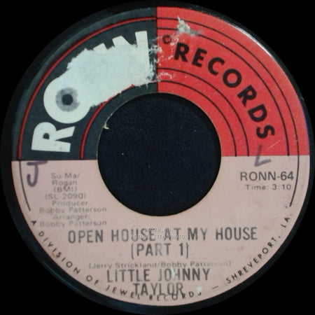 Little Johnny Taylor - Open House At My House (Part 2) / Open House At My House (Part 1) side B