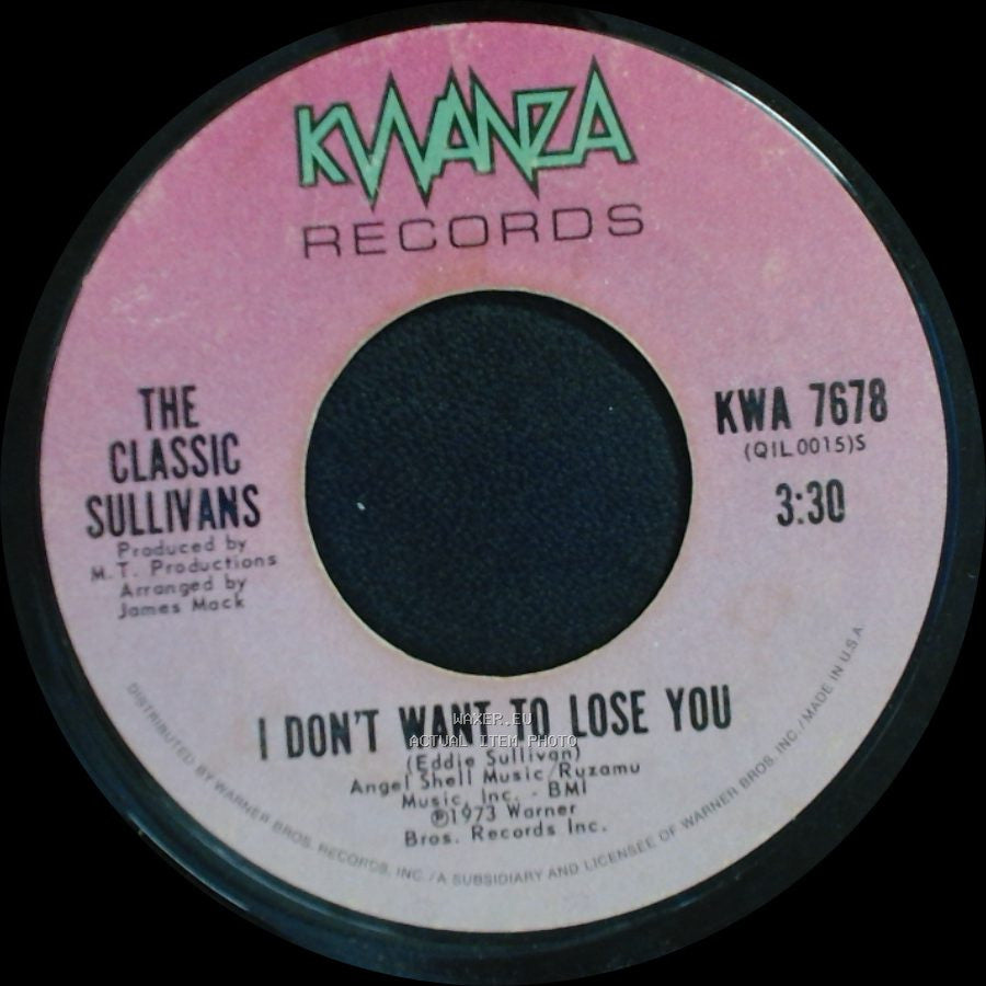 The Classic Sullivans - Paint Yourself In The Corner / I Don't Want To Lose You side B