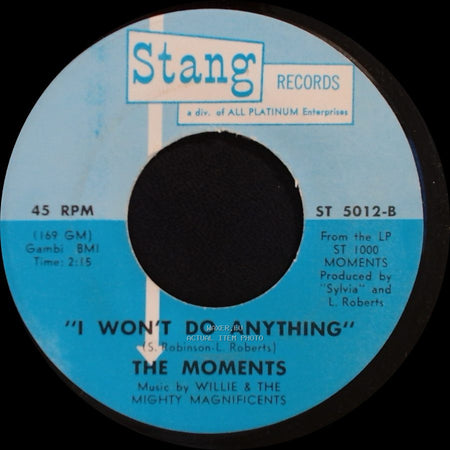 The Moments - I Won't Do Anything / Love On A Two-Way Street side B