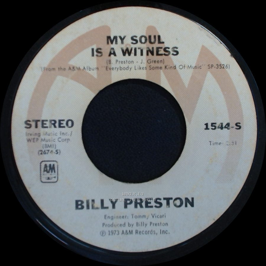 Billy Preston - Nothing From Nothing / My Soul Is A Witness side B