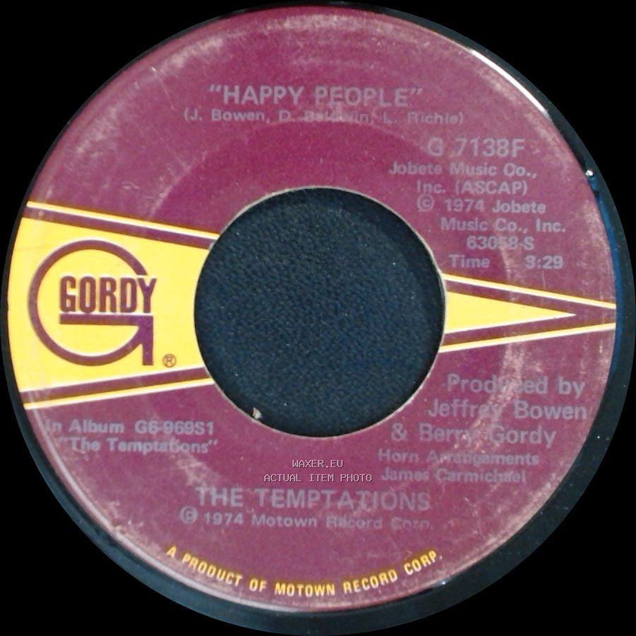The Temptations / The Temptations Band - Happy People / Happy People (Instrumental) side A