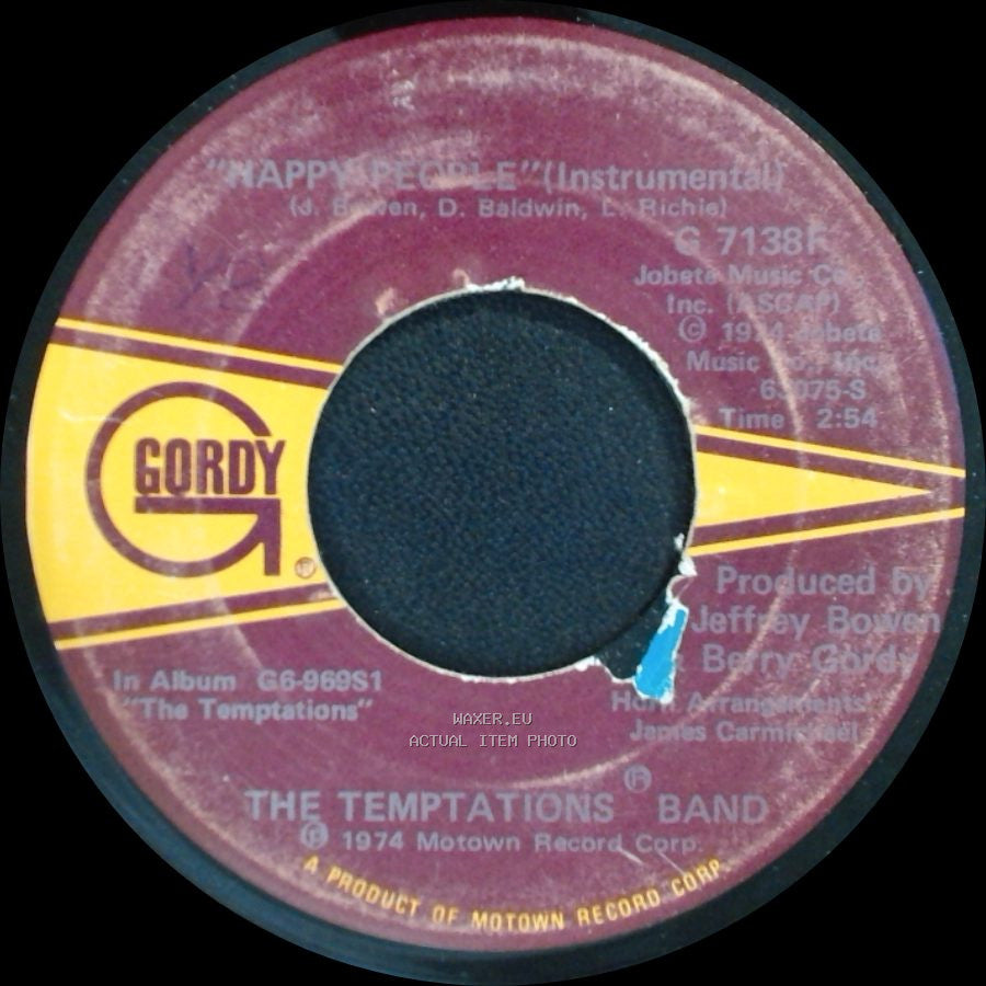 The Temptations / The Temptations Band - Happy People / Happy People (Instrumental) side B