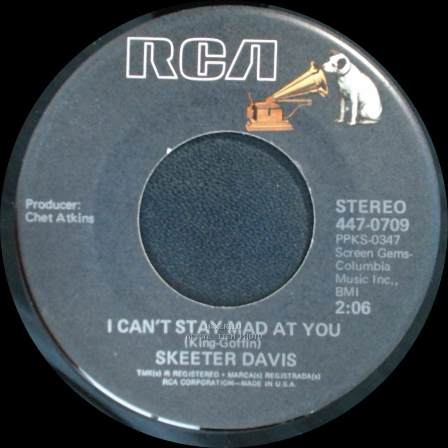 Skeeter Davis - I Can't Stay Mad At You / The End Of The World side A
