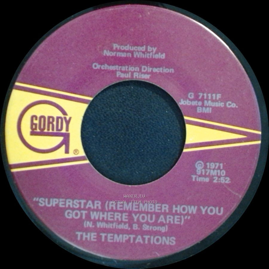 The Temptations - Superstar (Remember How You Got Where You Are) / Gonna Keep On Tryin' Till I Win Your Love side A