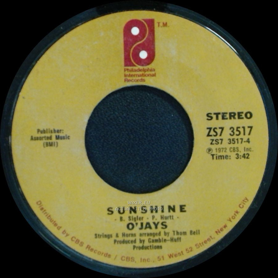 O'jays - Back Stabbers / Sunshine side B