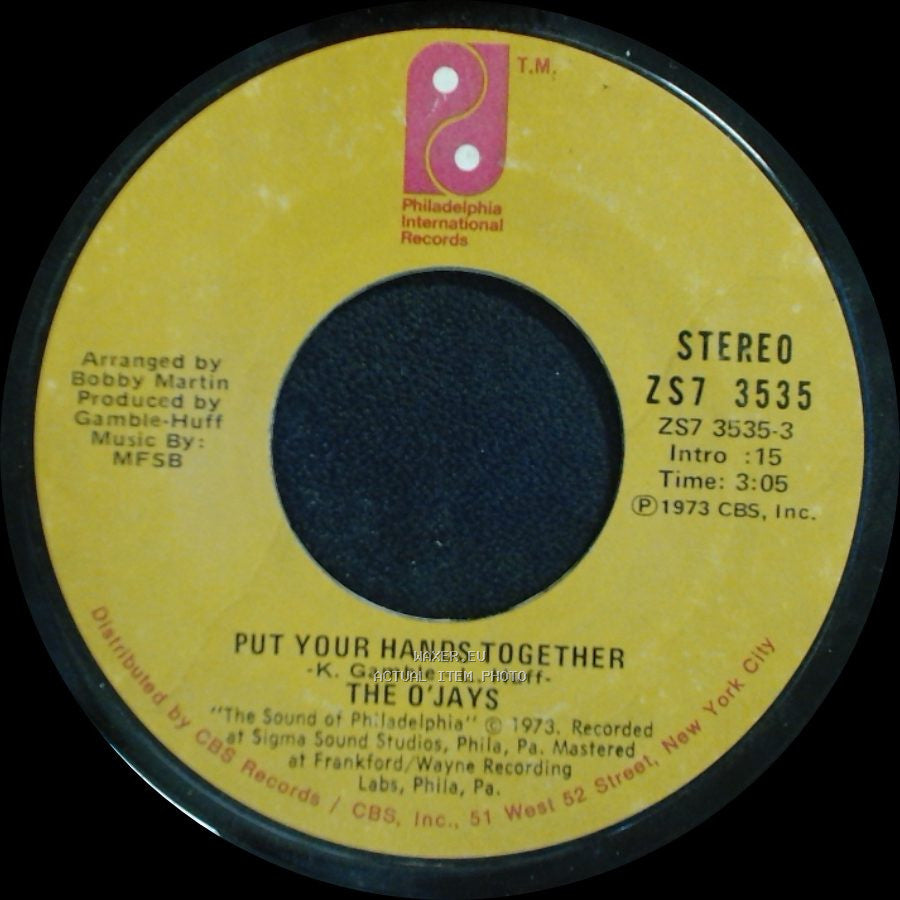 The O'jays - You Got Your Hooks In Me / Put Your Hands Together side B