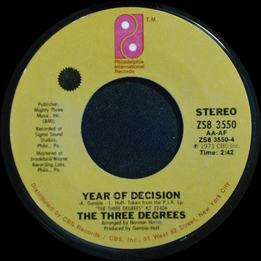 The Three Degrees - When Will I See You Again / Year Of Decision side B