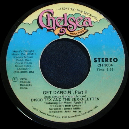 Disco Tex And The Sex-O-Lettes Featuring Sir Monti Rock Iii / Disco Tex And The Sex-O-Lettes - Get Dancin', Part Ii / Get Dancin' side A