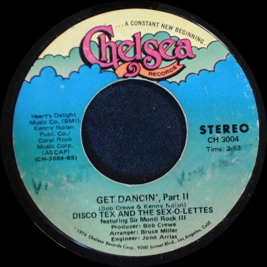 Disco Tex And The Sex-O-Lettes Featuring Sir Monti Rock Iii / Disco Tex And The Sex-O-Lettes - Get Dancin', Part Ii / Get Dancin' side A