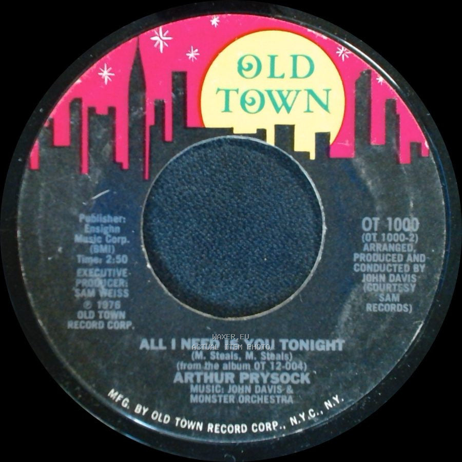 Arthur Prysock - All I Need Is You Tonight / When Love Is New side A