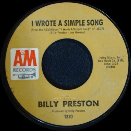 Billy Preston - I Wrote A Simple Song / Outa-Space side A