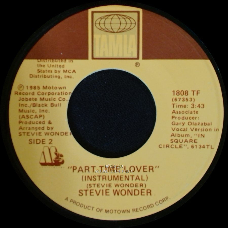 Stevie Wonder - Part-Time Lover / Part-Time Lover (Instrumental) side B